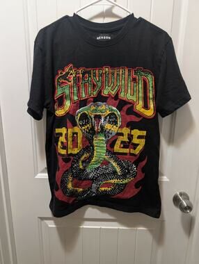 REASON Brand Men's T-Shirt STAY WILD World Tour 2025 WATCH FOR SNAKES Size M